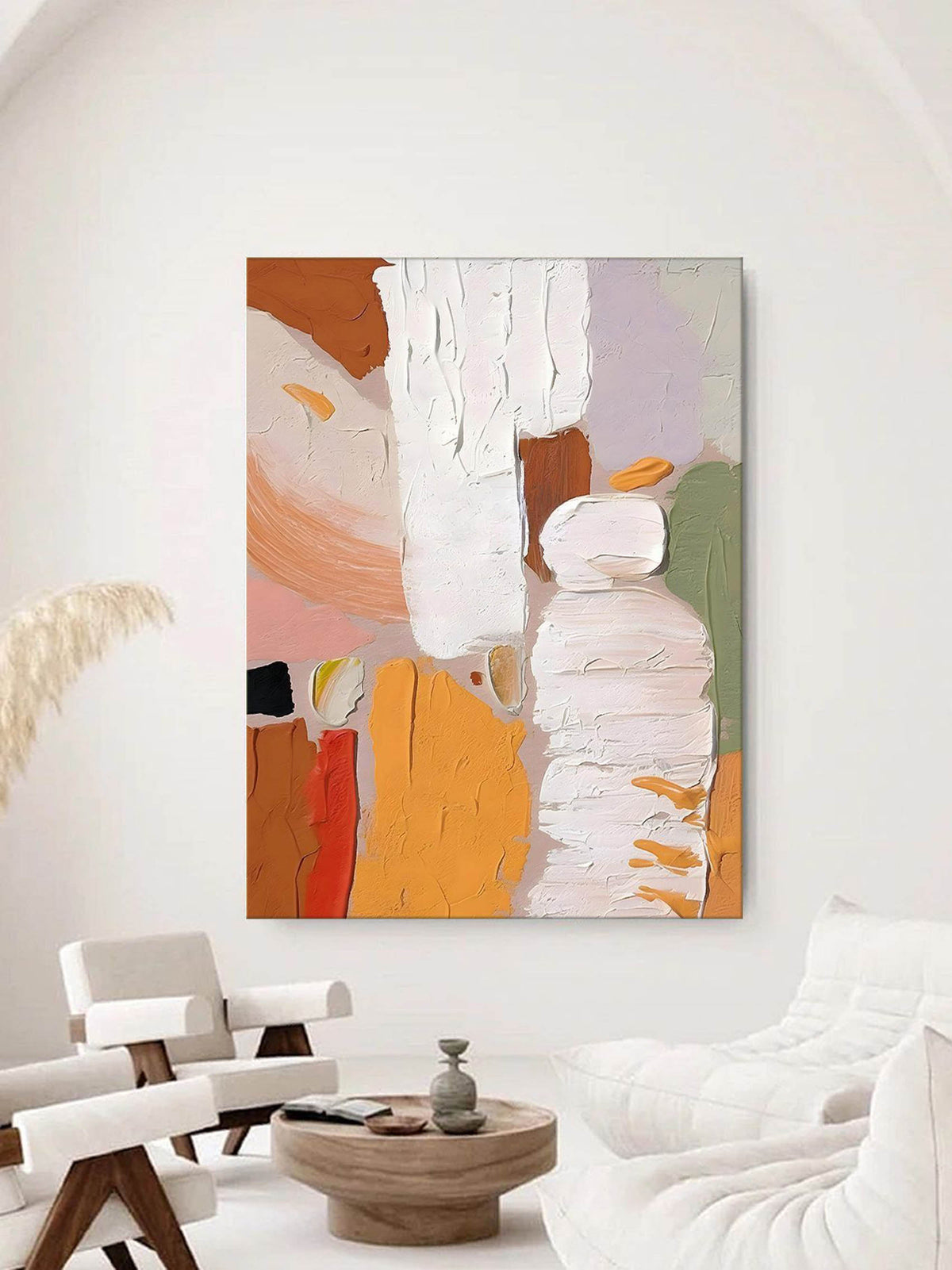 Warm Tones Impasto Abstract Painting