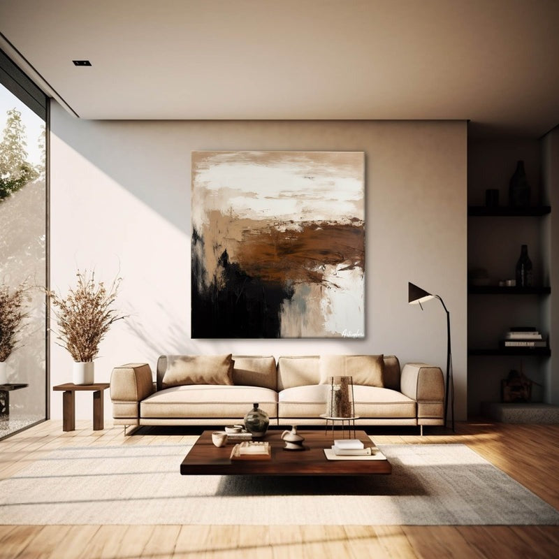 Earthy Abstract Expressionist Landscape Painting