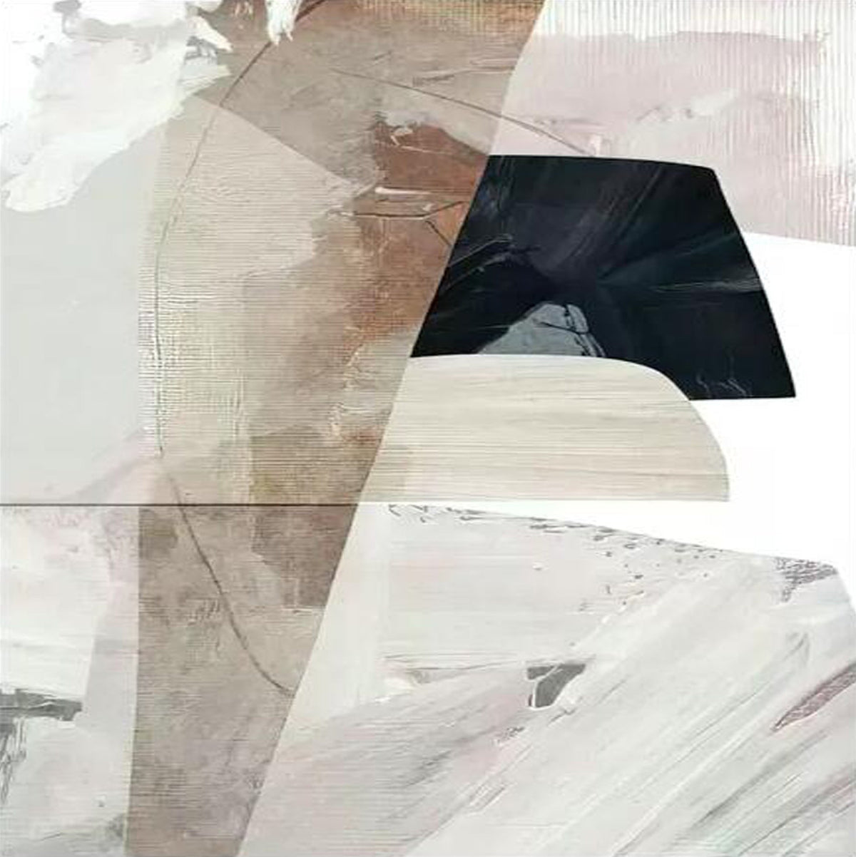 Wall Art Square Triptych Plaster Abstract