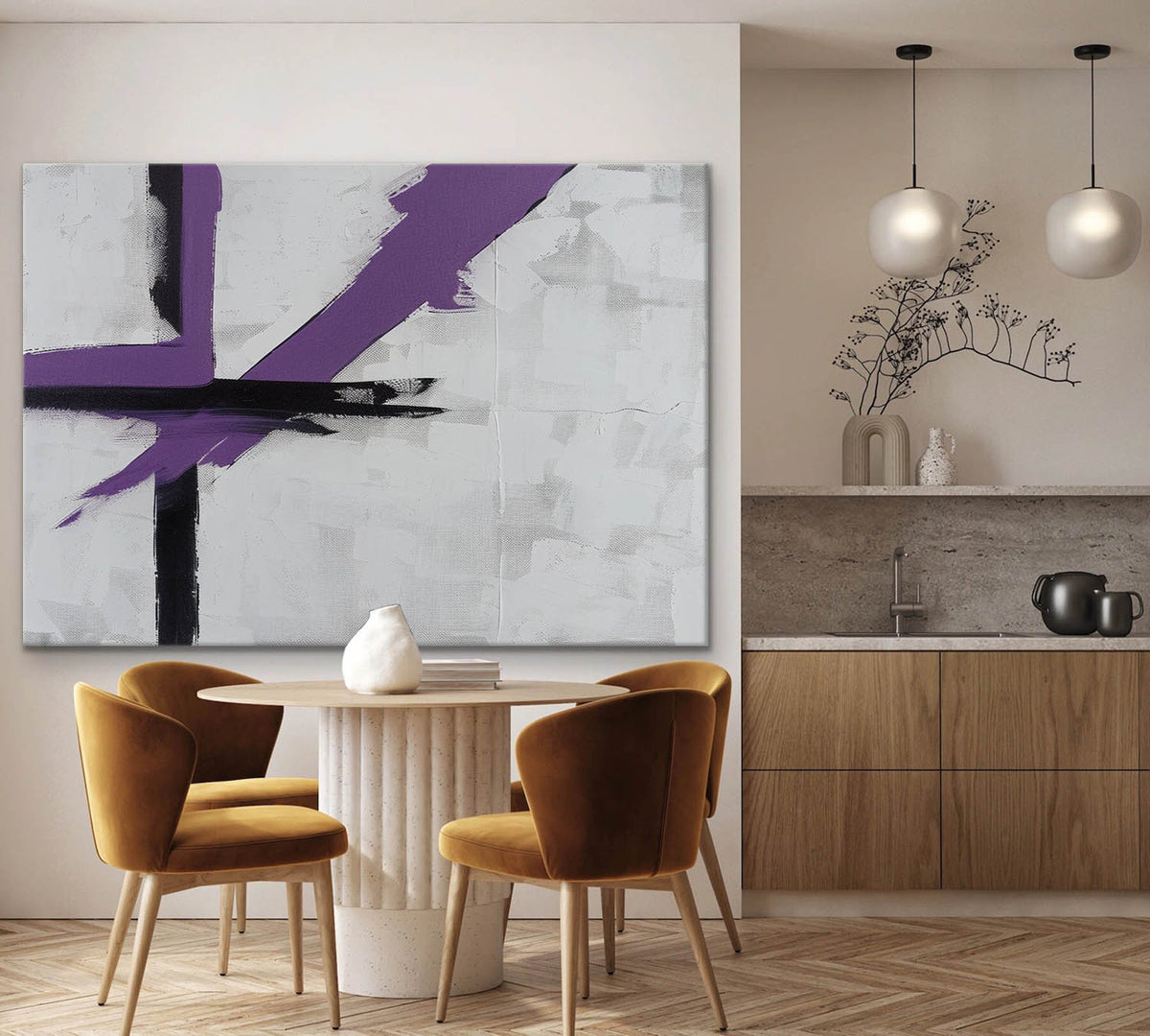 Textured Abstract Geometric Oil Painting