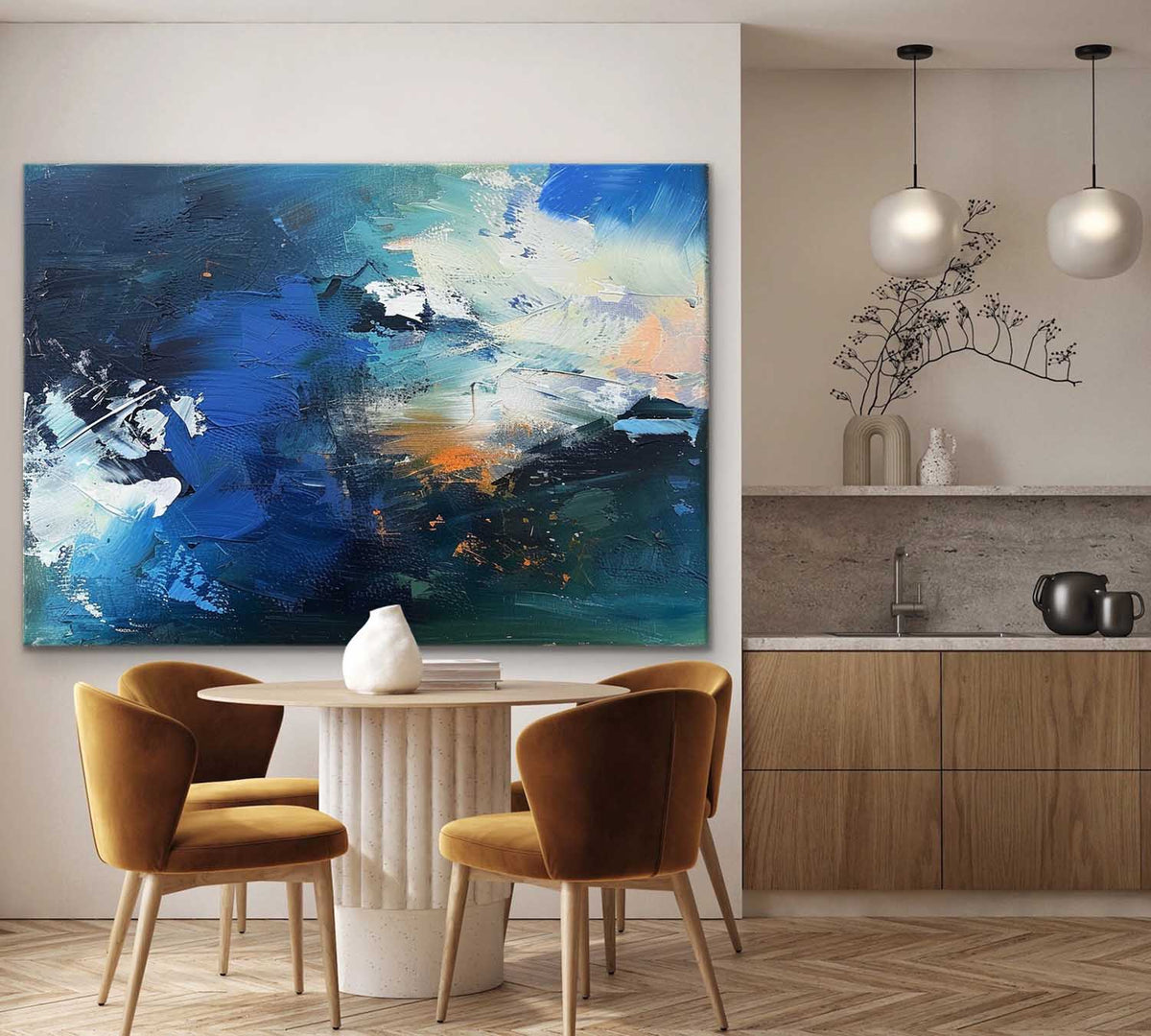 Wall Art Square Abstract Seascape Vibrant