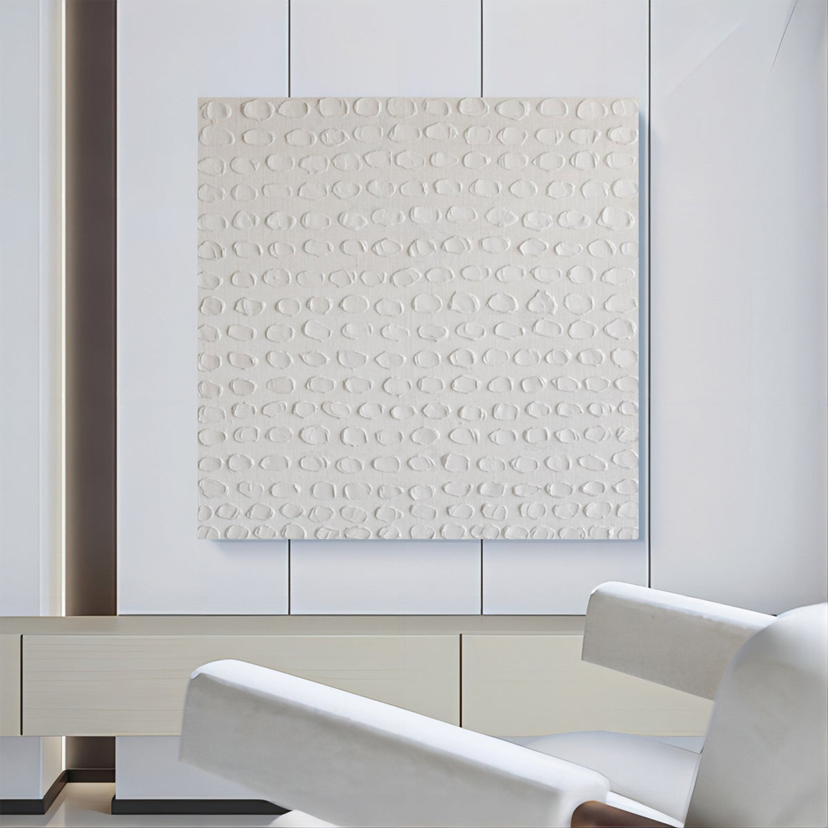 Plaster Textured Oval Pattern Abstract Wall Art
