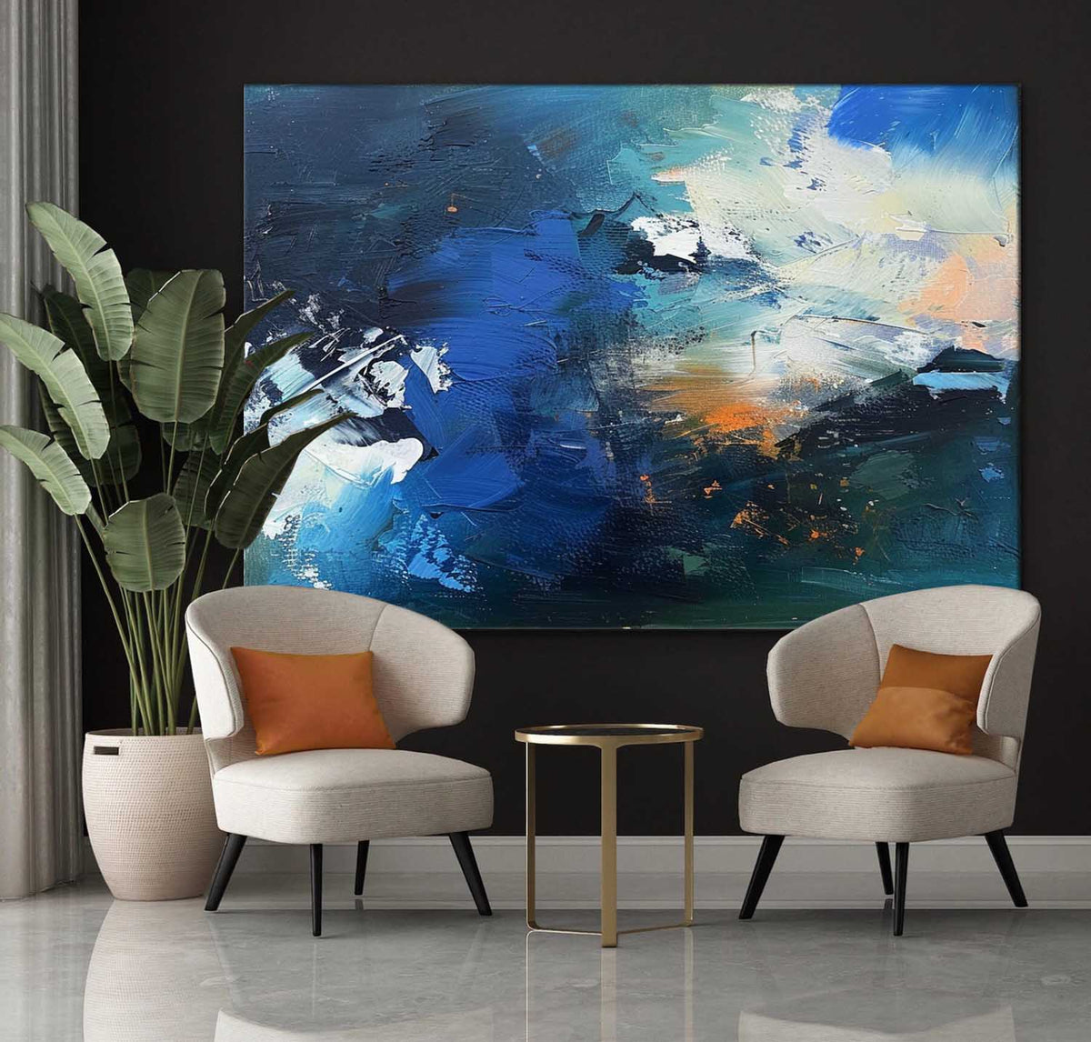 Wall Art Square Abstract Seascape Vibrant