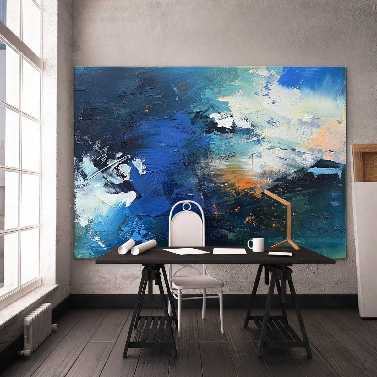 Wall Art Square Abstract Seascape Vibrant