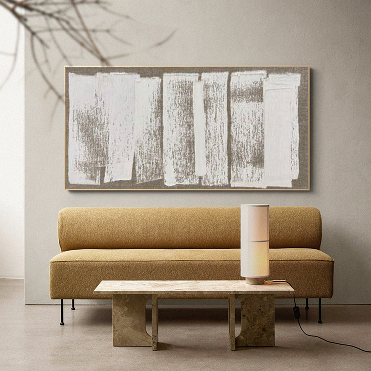 Minimalist White Textured Abstract Canvas Wall Art
