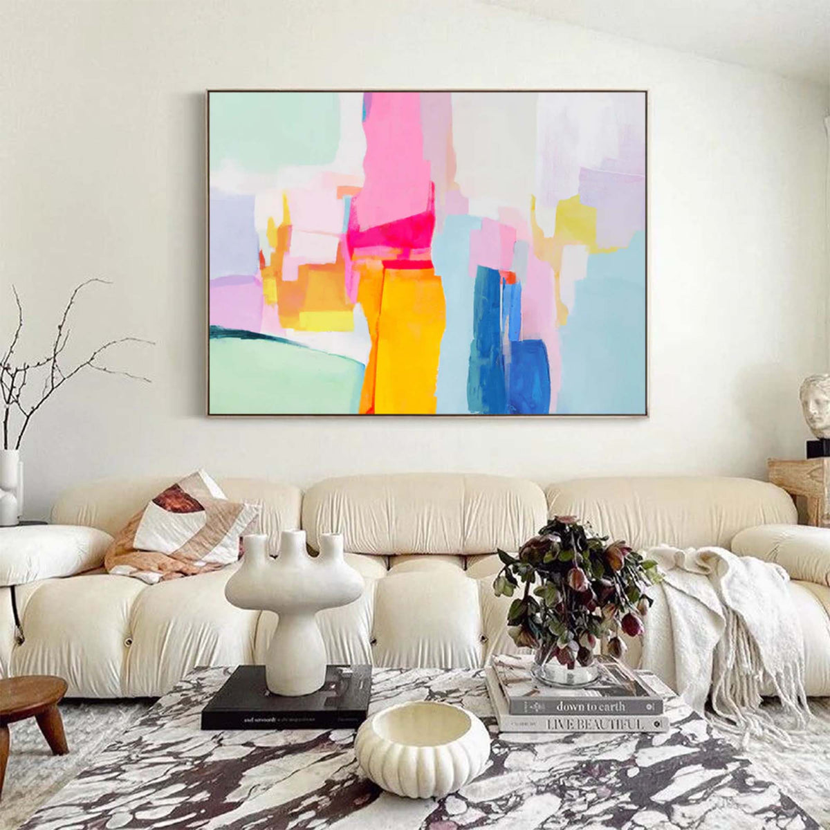 Vibrant Pastel Color Block Oil Painting