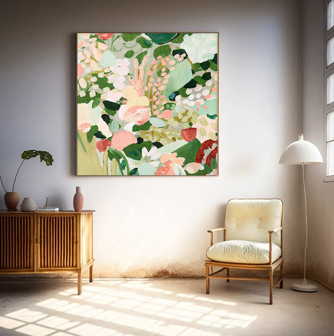 Wall Art Soft Pastel Floral Garden Bouquet Botanical