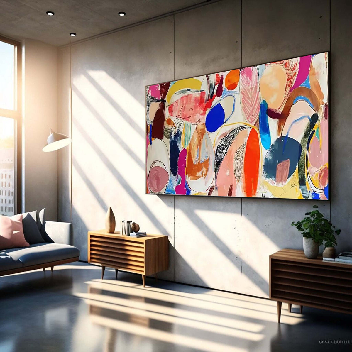 Vibrant Expressionist Painting Bold Colorful