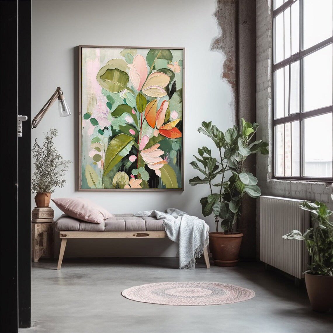 Wall Art Soft Pastel Floral Botanical Bouquet
