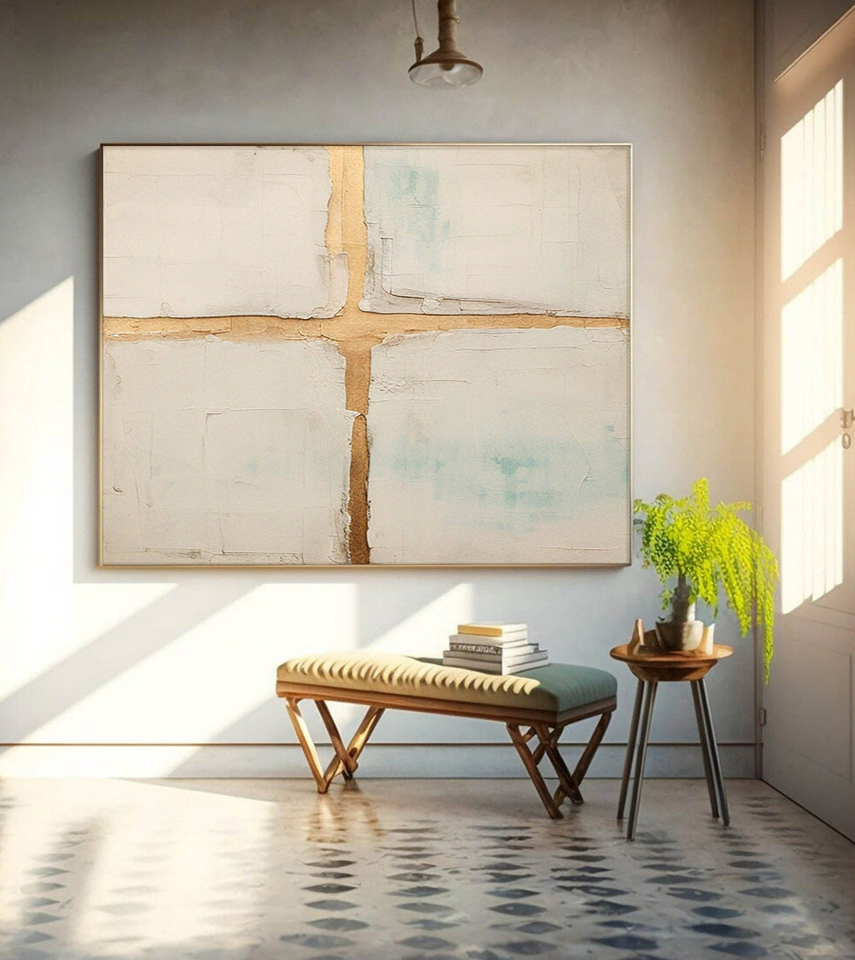 Wall Art Abstract Gold Kintsugi
