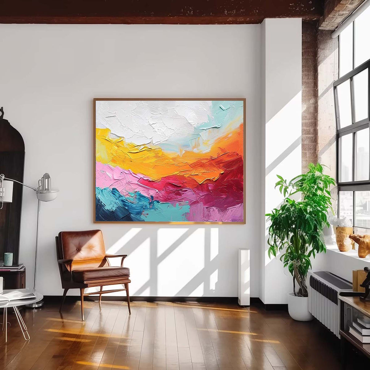 Wall Art Multicolor Abstract Energetic Modern
