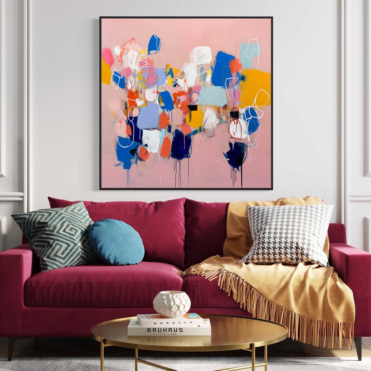 Wall Art Painterly Abstract Impasto Block