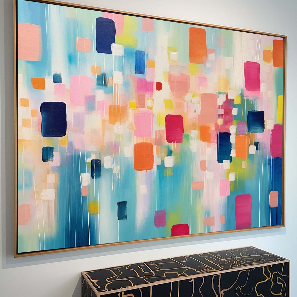 Contemporary Painting Vibrant Color Blocks Wall Art