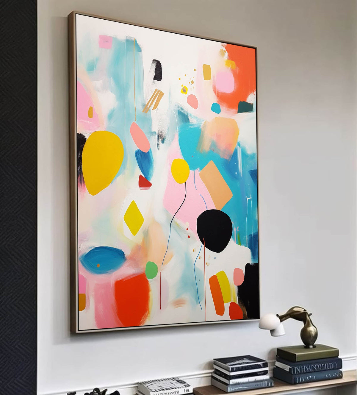 Playful Painting Colorful Shapes Modern Wall Art