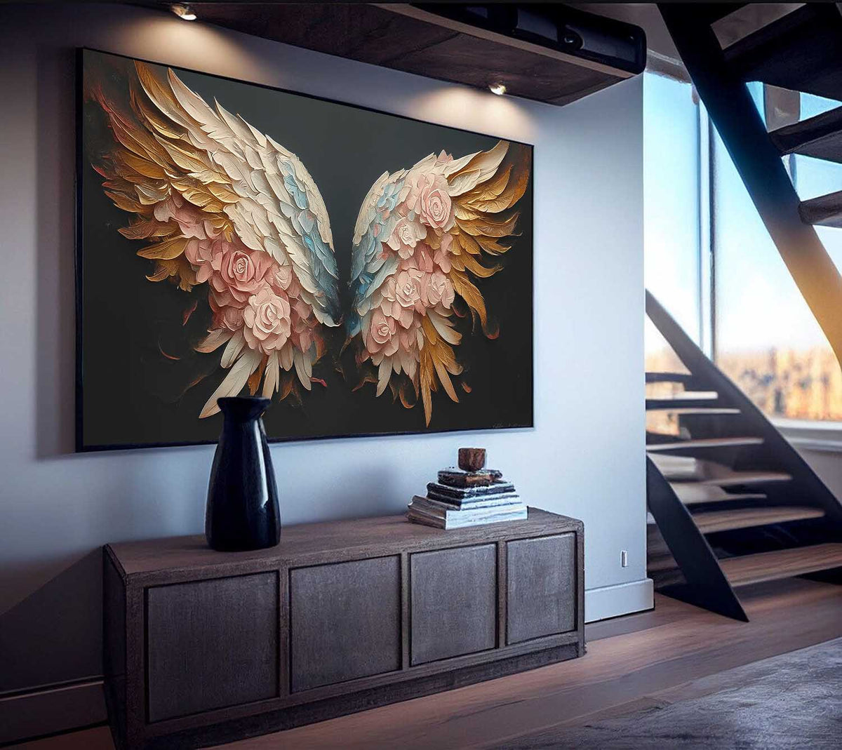 Wall Art Surrealist Floral Wing Modern Painterly