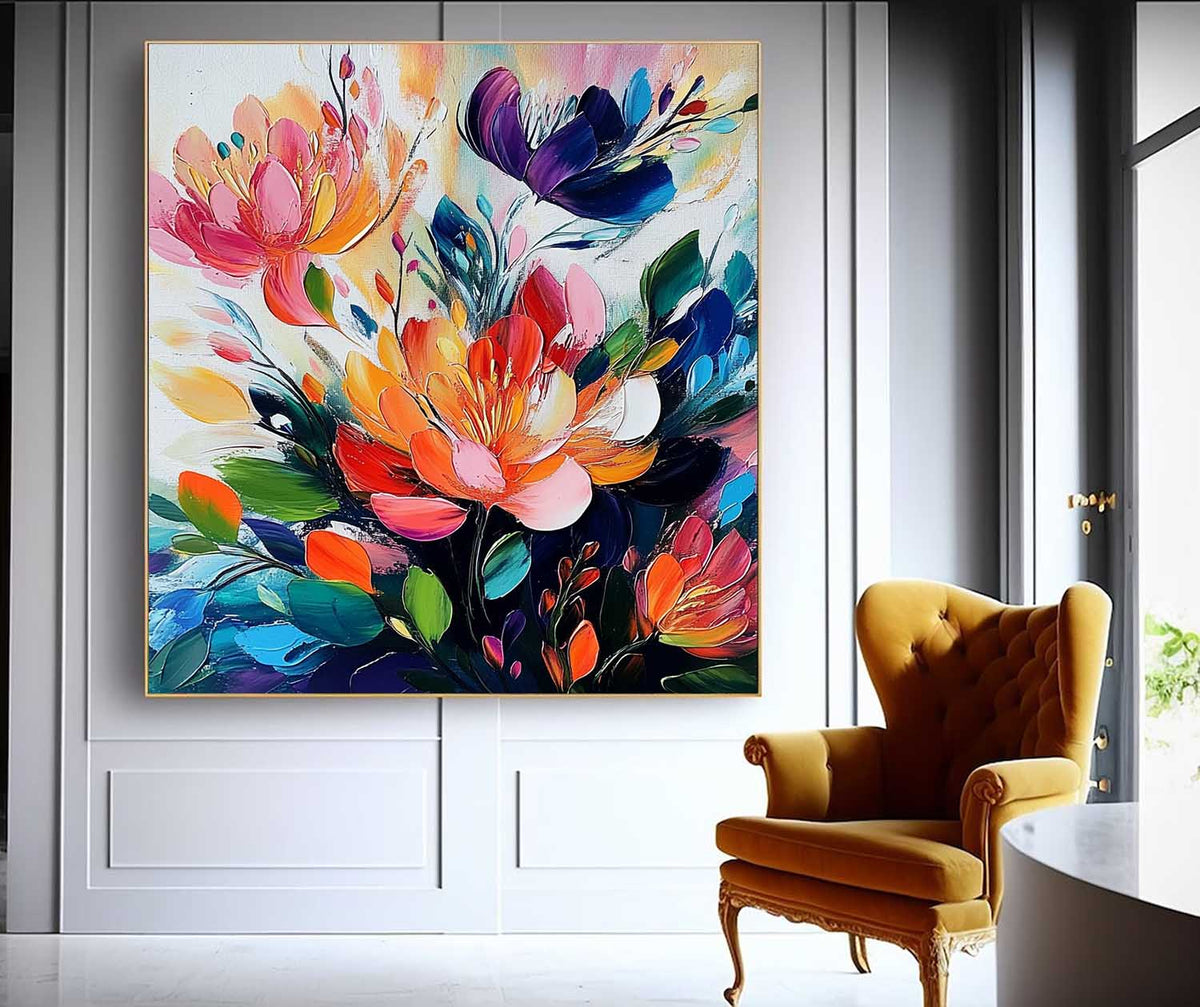 Peony Floral Bouquet Oil Painting