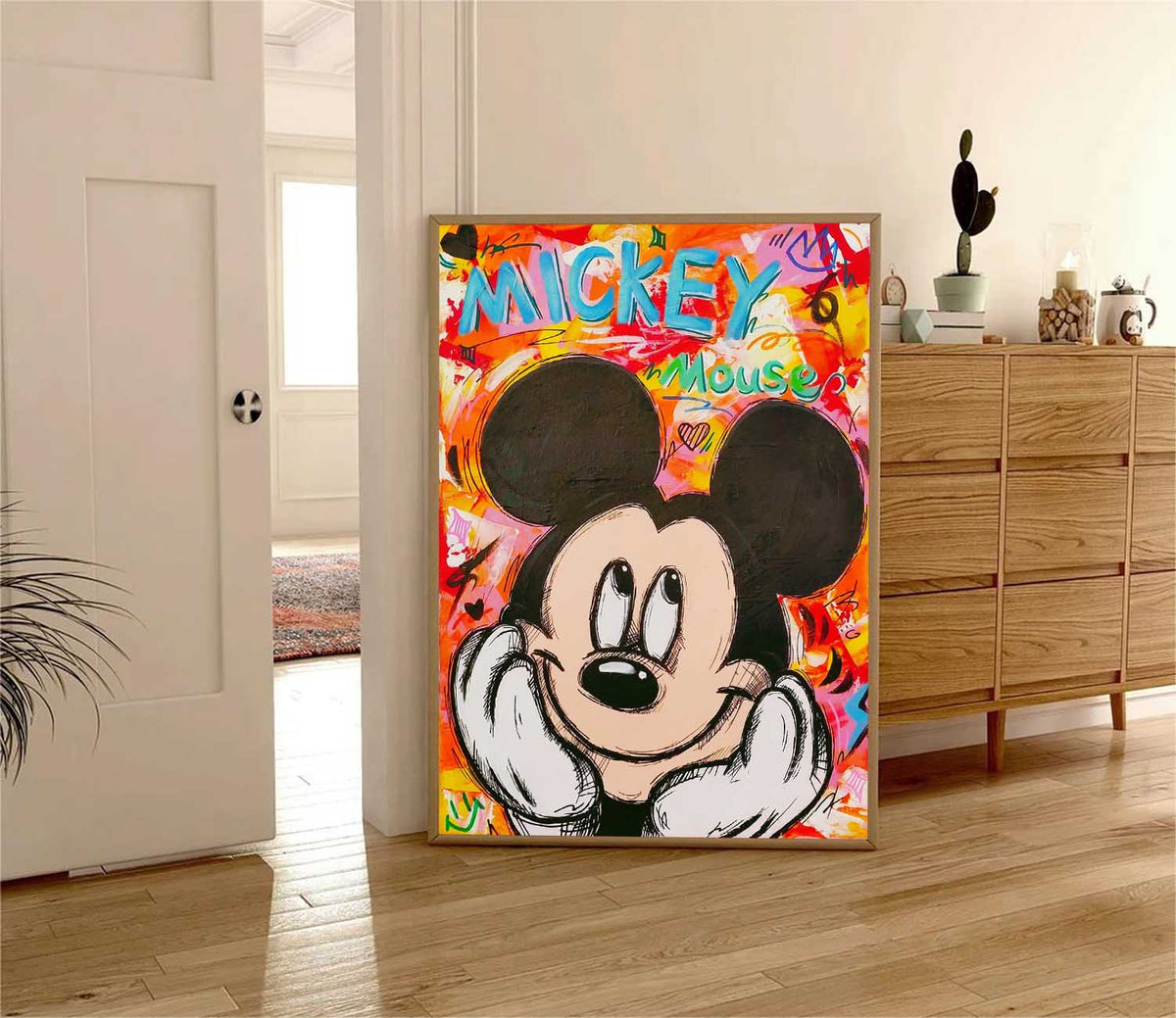Pop Art Mickey Mouse Painting Vibrant Wall Art