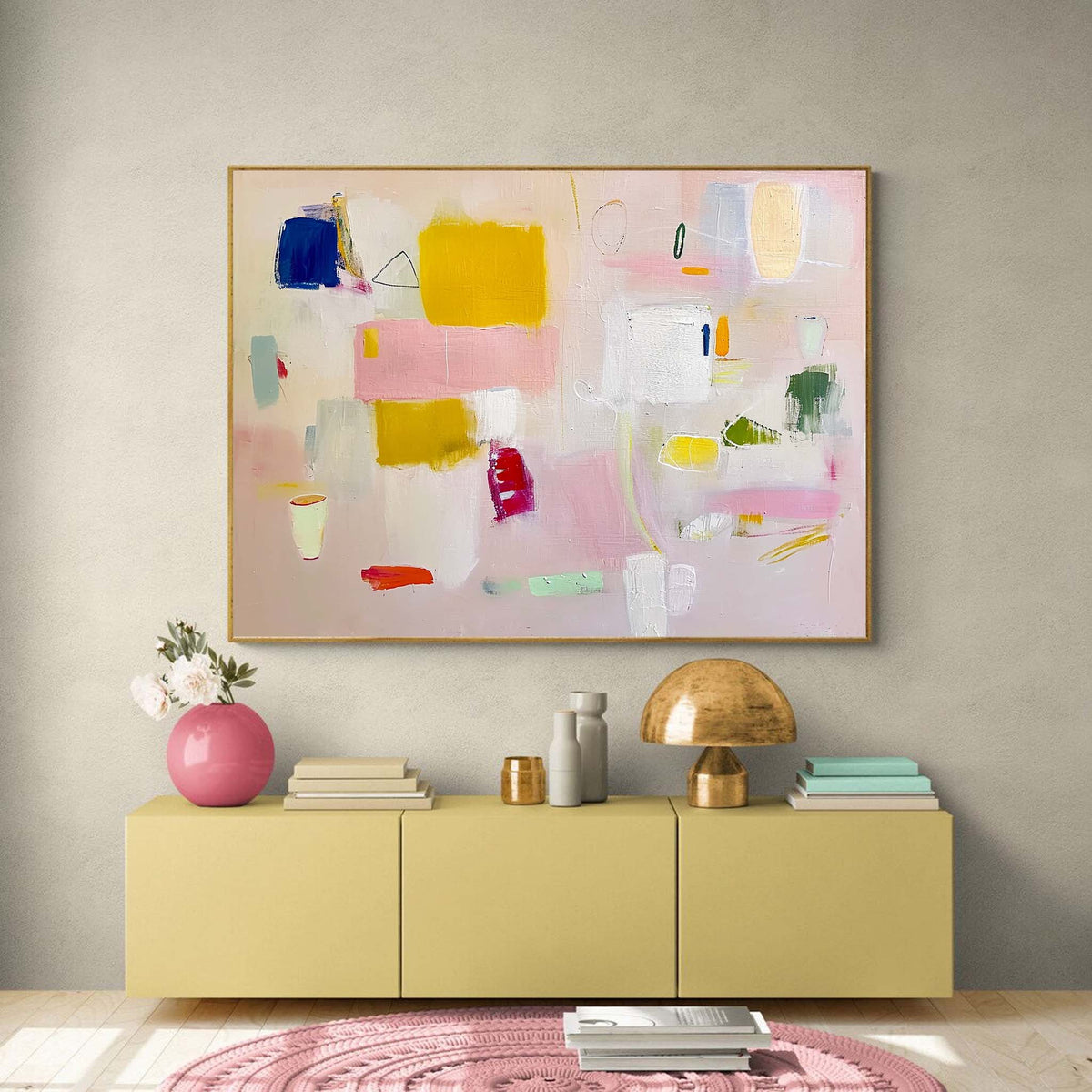 Wall Art Soft Pastel Abstract Impasto Serene