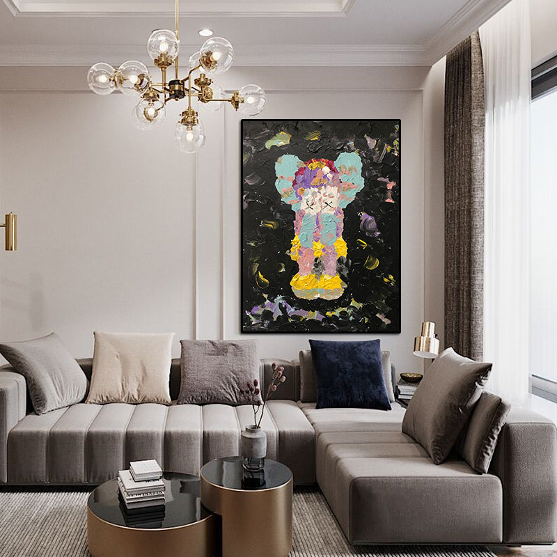 Kaws Inspired Impasto Figure Painting