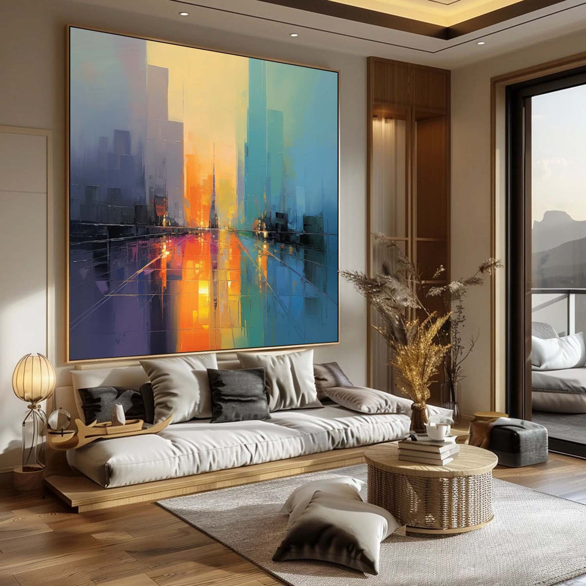 Wall Art Colorful Abstract Skyline Vibrant