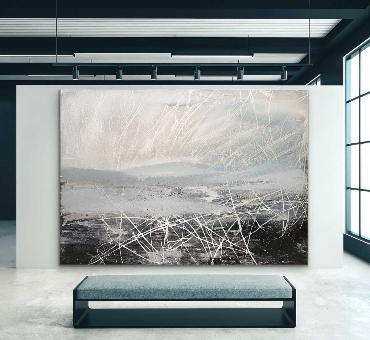 Wall Art Misty Abstract Landscape Delicate White