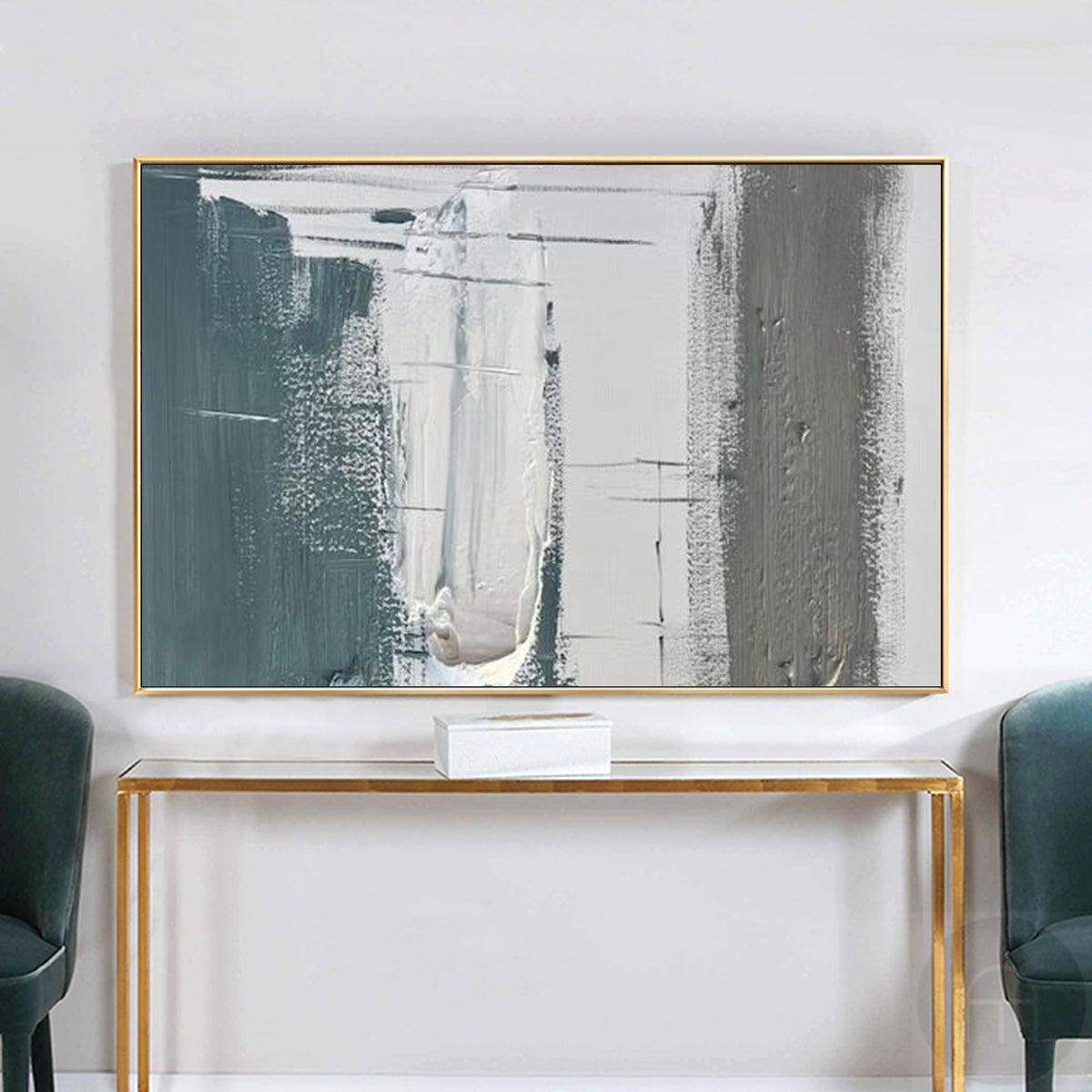 Wall Art Abstract Blue Gray Painting