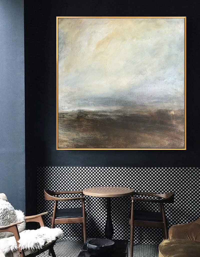 Minimalist Earth Tone Horizon Abstract Painting