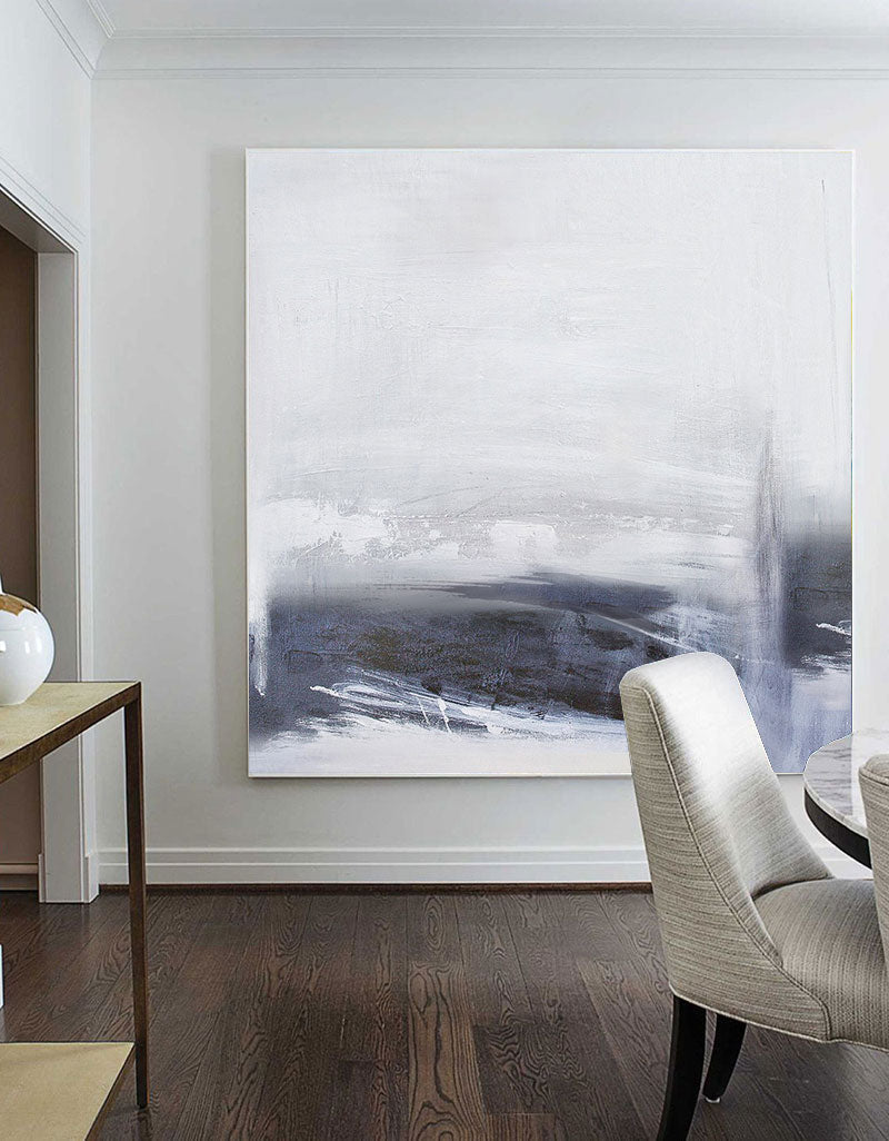 Minimalist Gray Abstract Oil Painting