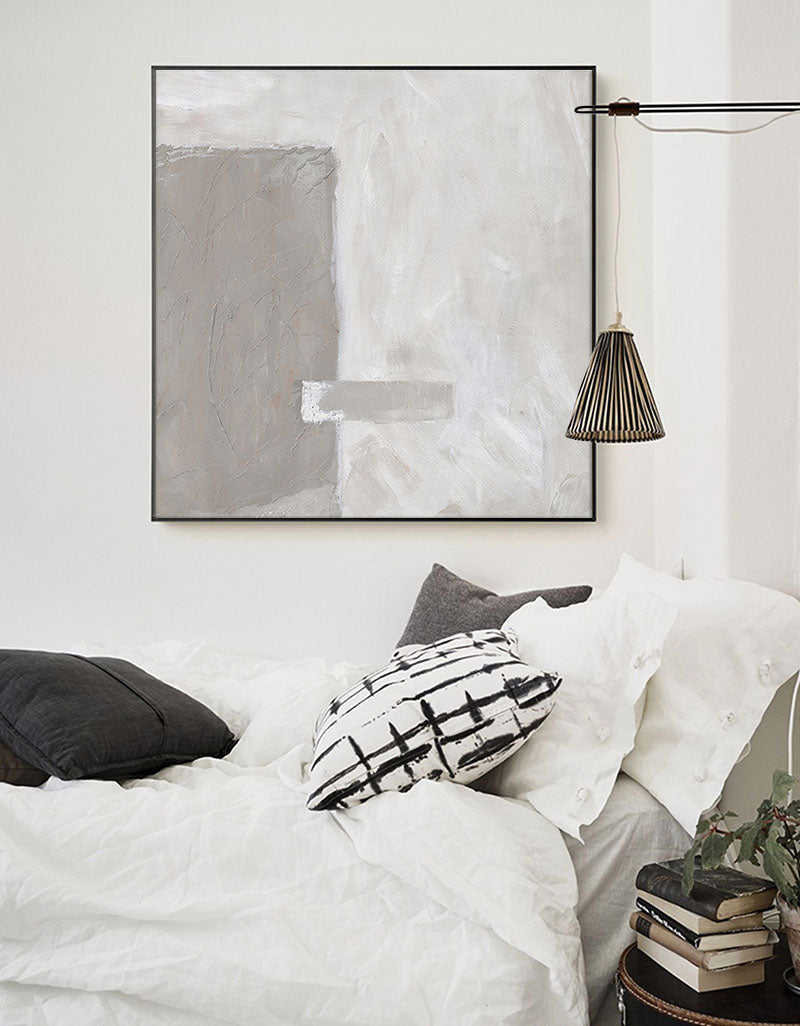 Muted Grey Blue Abstract Landscape Canvas Art