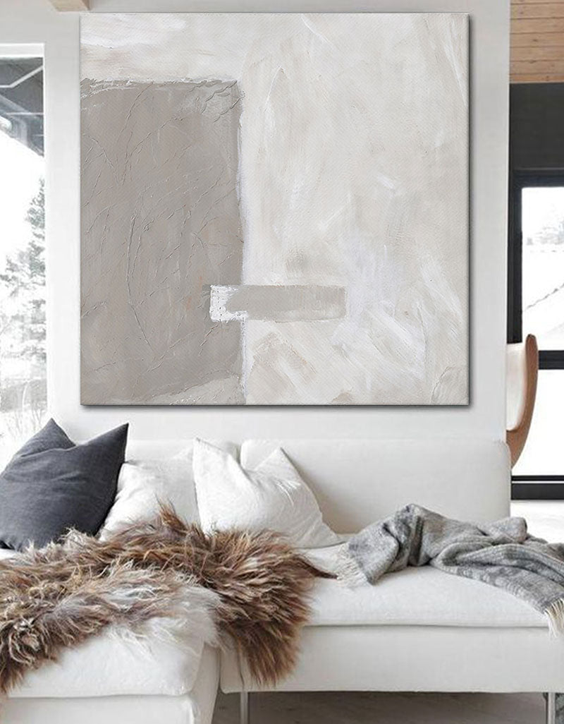 Muted Grey Blue Abstract Landscape Canvas Art