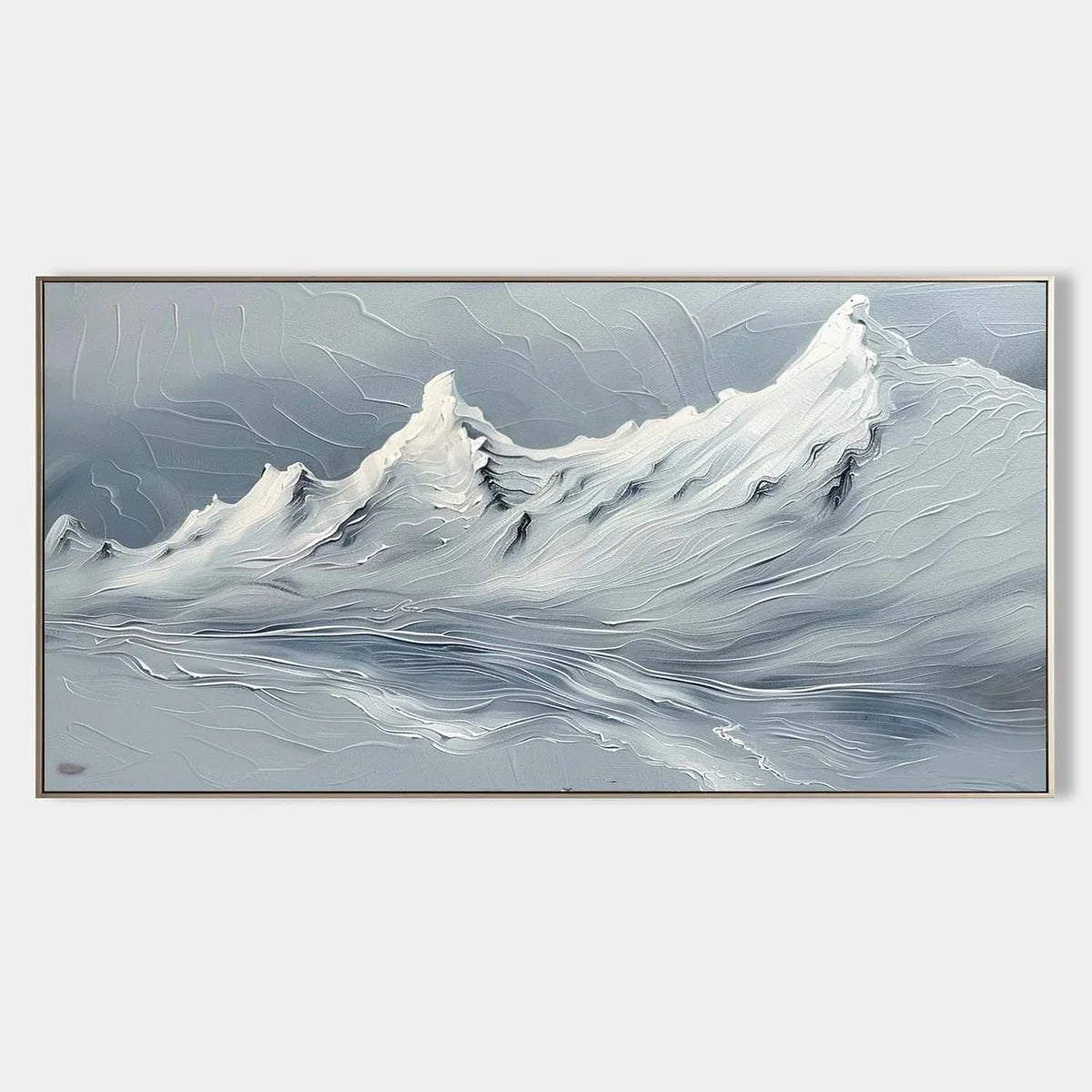 Wall Art Horizontal Impasto Snow Mountain