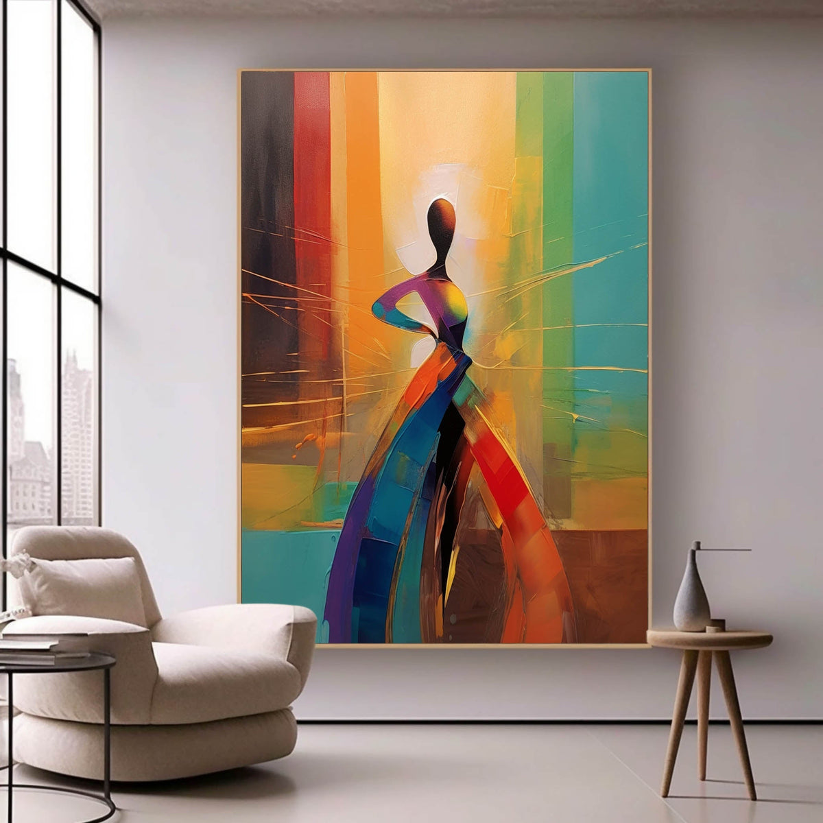 Rainbow Dancer Abstract Figure Painting