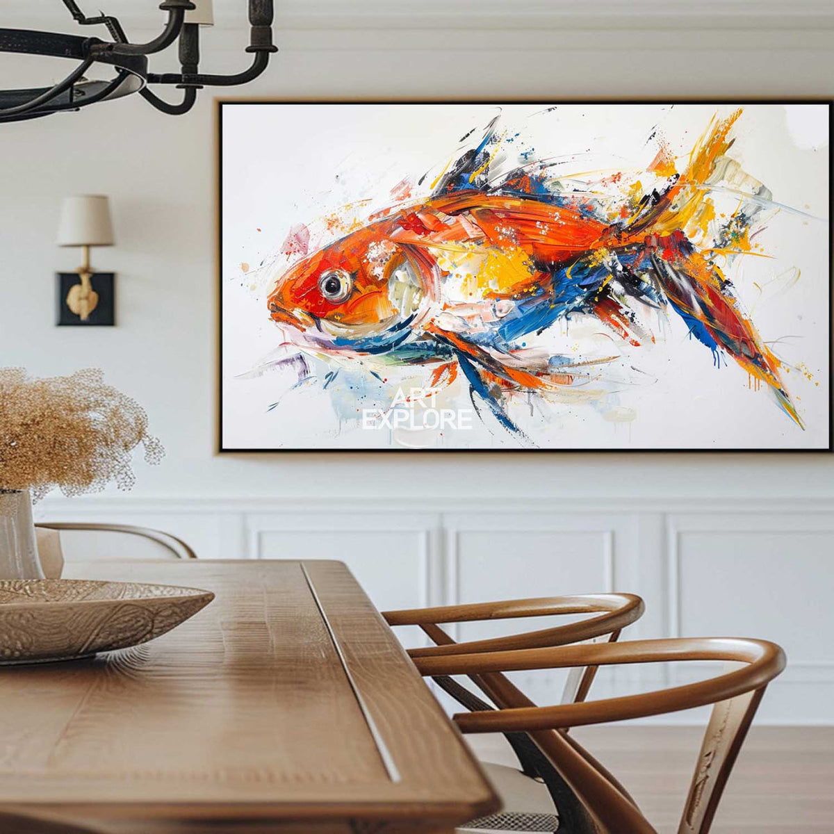 Splash‑Style Tropical Fish Oil Painting