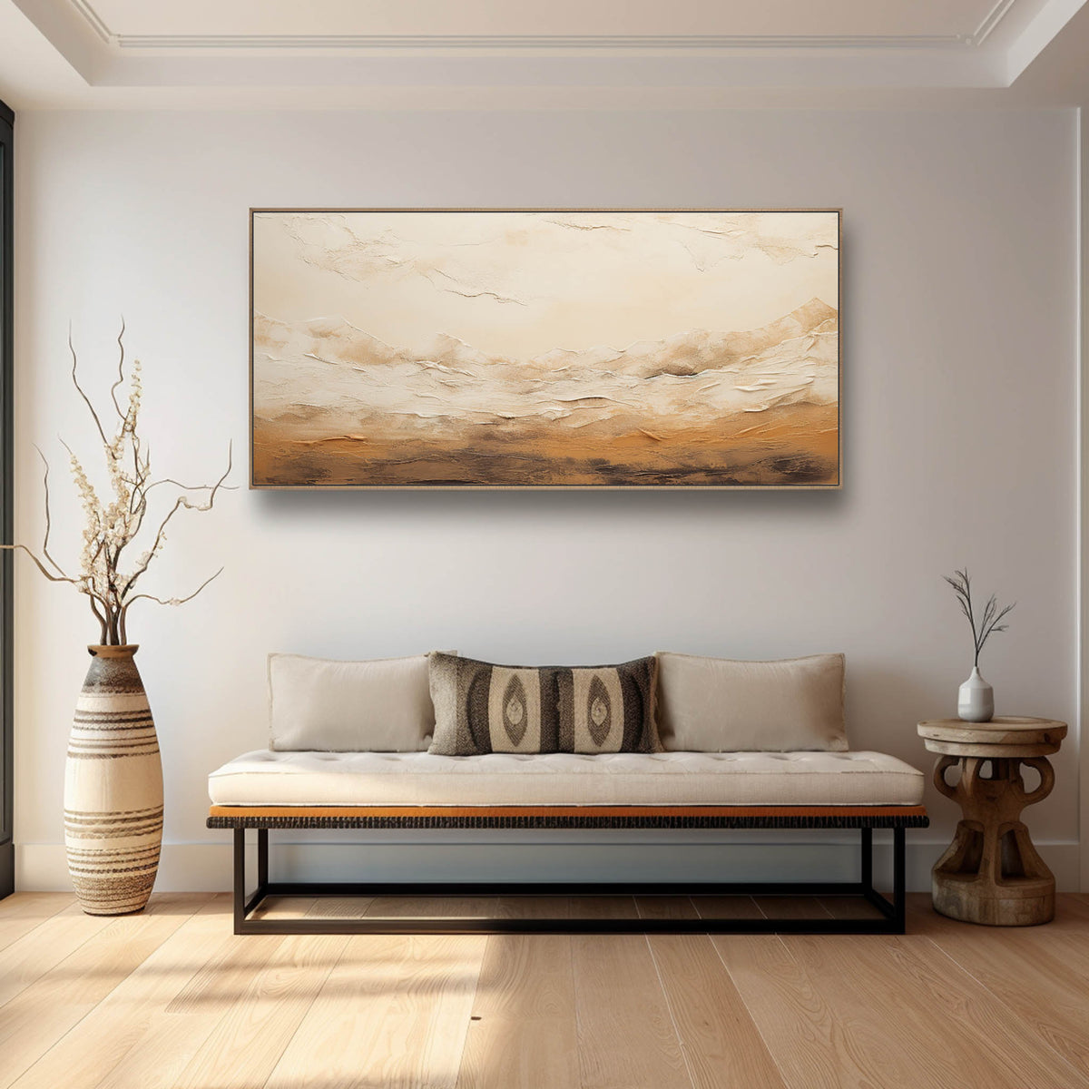 Earthy Toned Textured Landscape Oil Painting