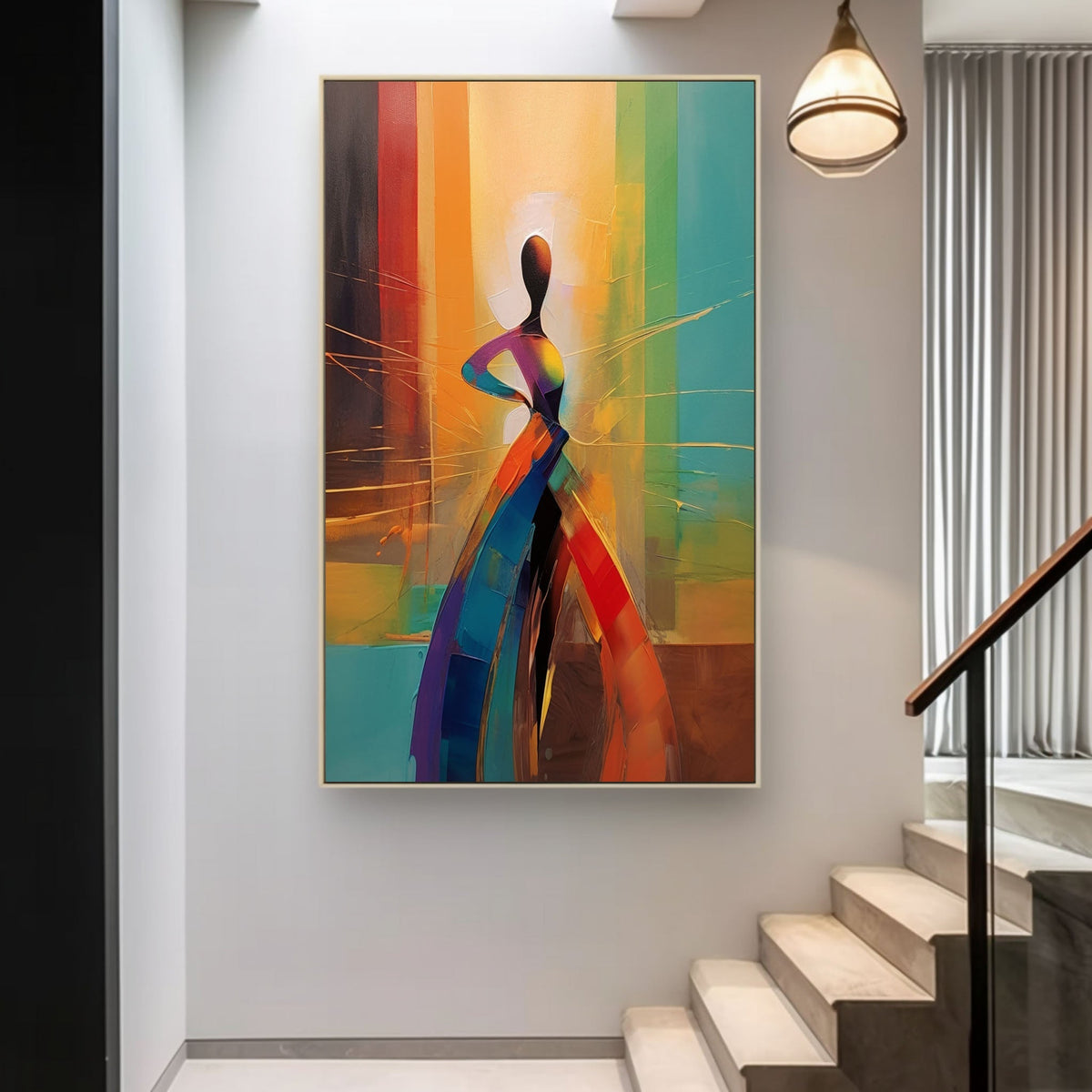 Rainbow Dancer Abstract Figure Painting