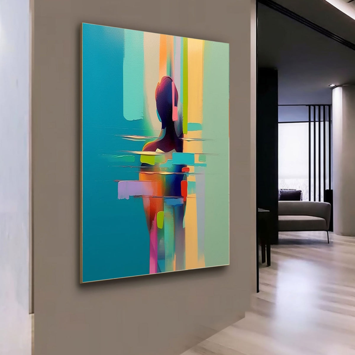 Palette Swimmer Vibrant Color Block Wall Art