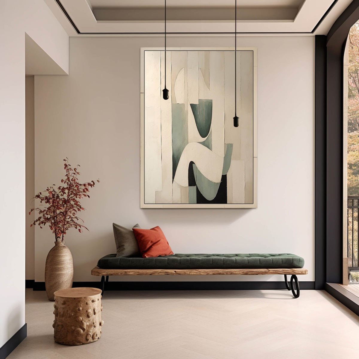Wall Art Organic Geometric Abstract Oil Painting