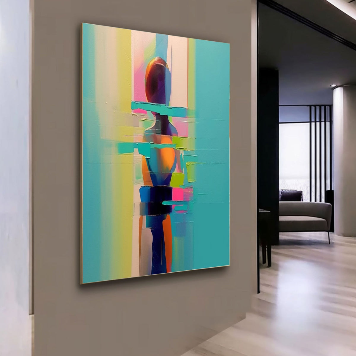 Wall Art Vertical Abstract Fragmented Figure