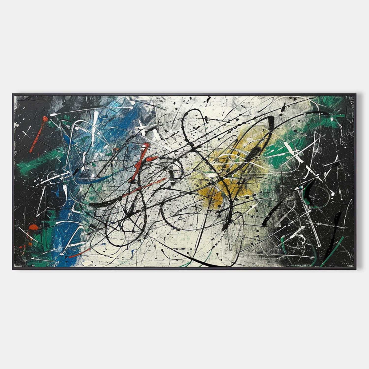 Wall Art Panoramic Abstract Expressionist Drip Art
