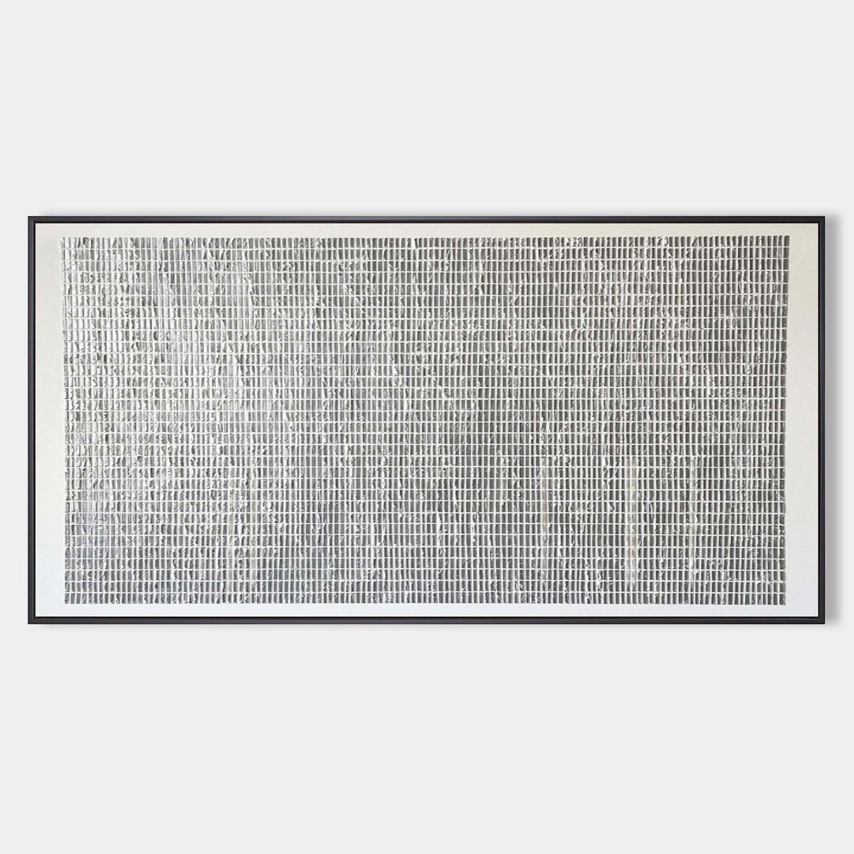 Textured Grid Painting Black White Neutral