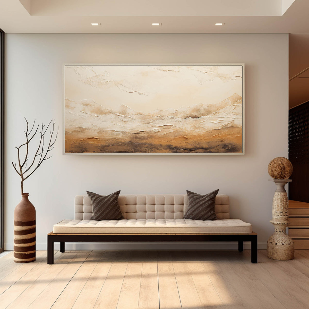 Earthy Toned Textured Landscape Oil Painting