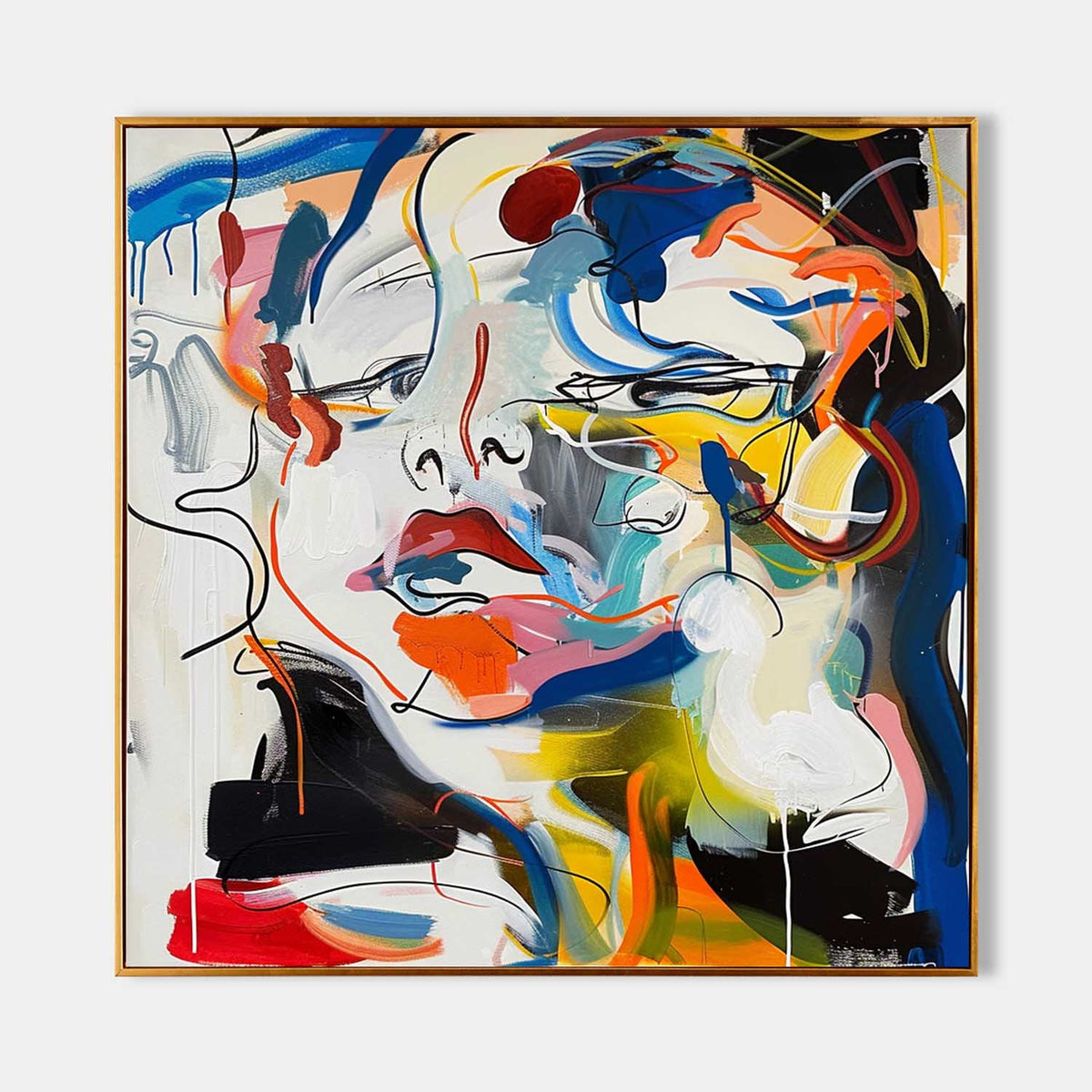 Lovers' Faces Expressionist Impasto Painting