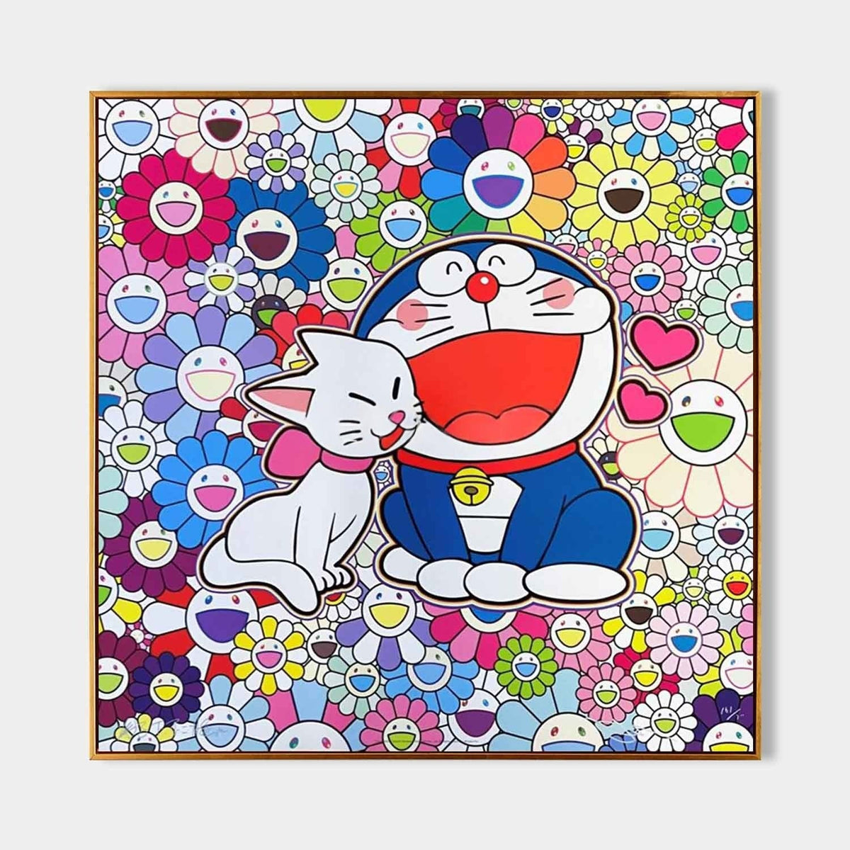 Wall Art Playful Textured Doraemon
