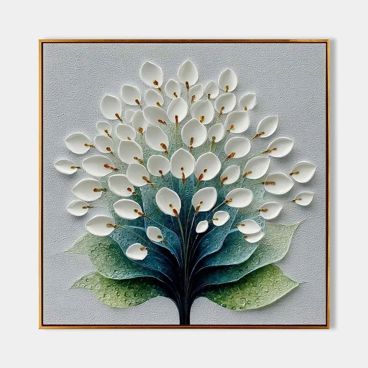 White Calla Lily Tree 3D Textured Painting