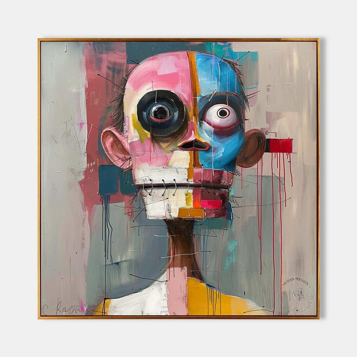Wall Art Square Expressionist Portrait