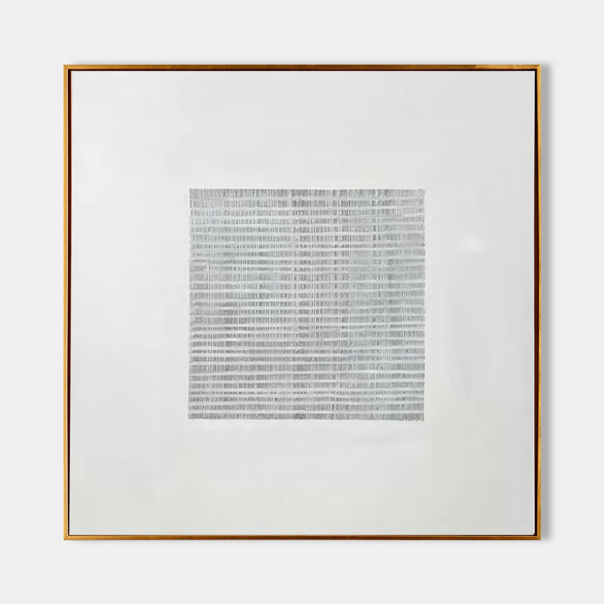 Wall Art Neutral Linear Grid Bas-Relief Abstract Oil Painting