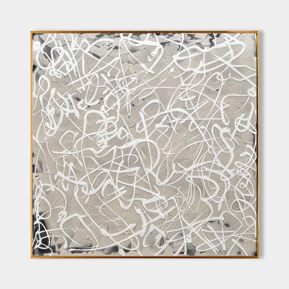 Wall Art Square Abstract Graffiti Art Monochrome