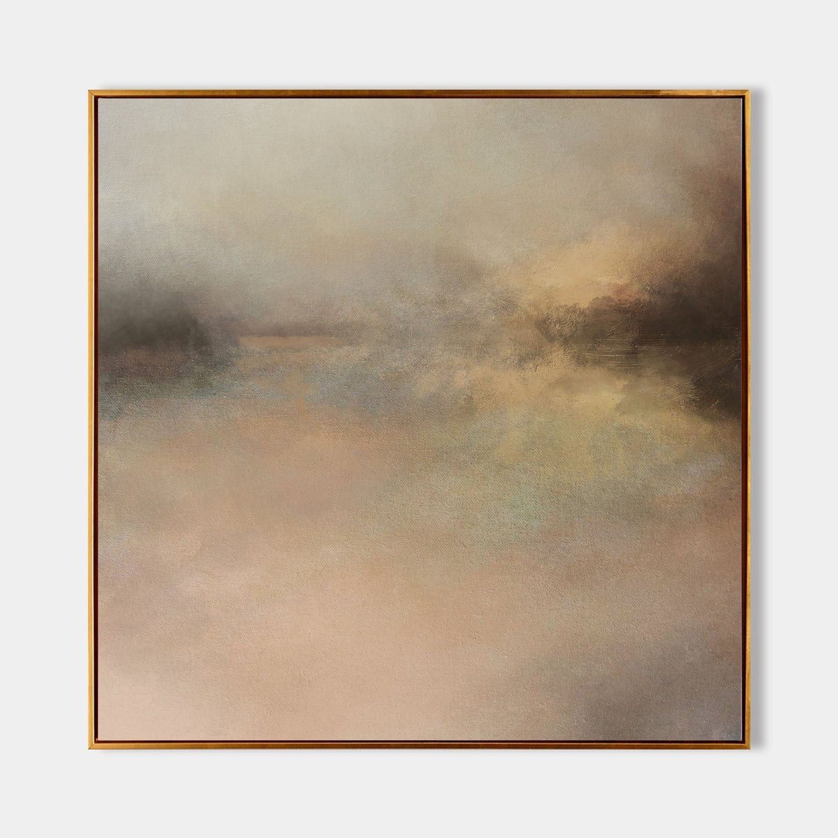 Blush Neutral Abstract Landscape Oil Painting