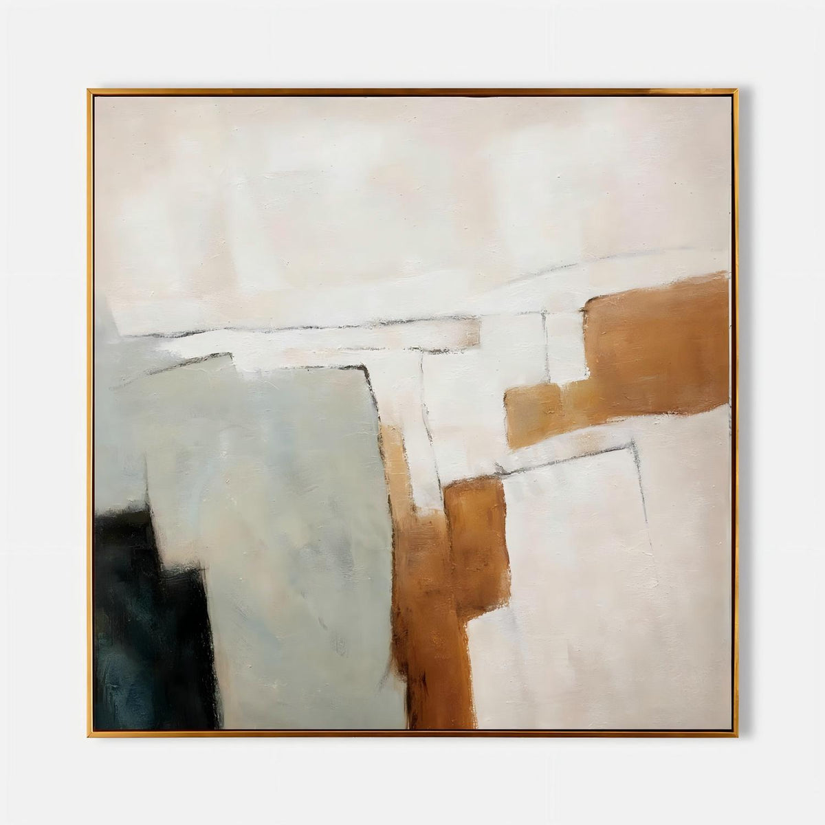 Wabi-Sabi Wall Art Neutral Tone Geometric Painting