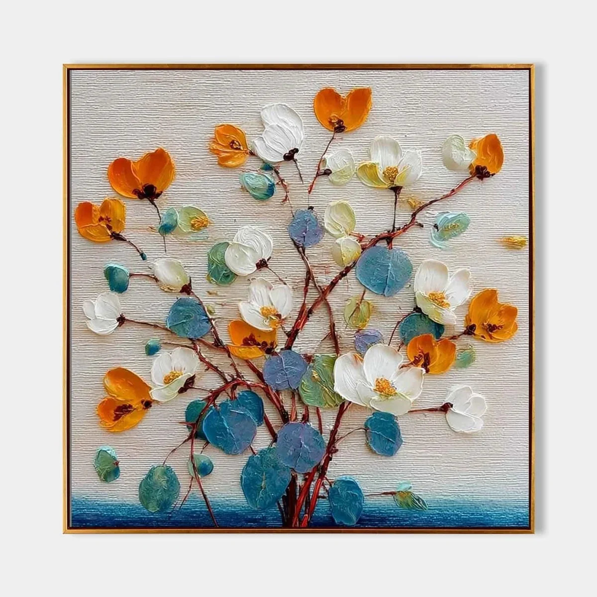 Autumn Blossom Impasto Painting
